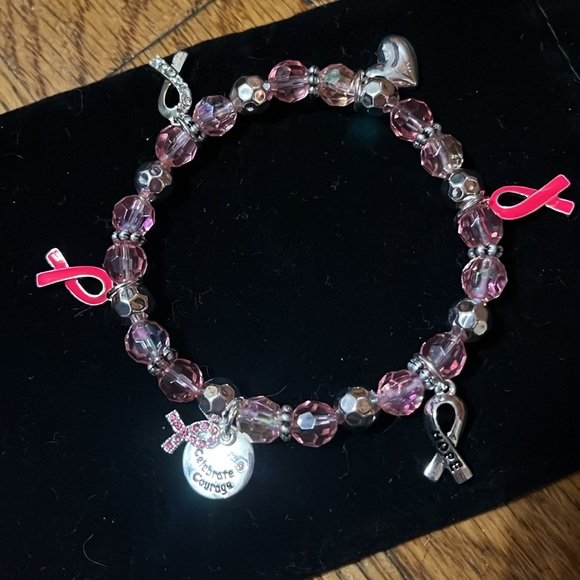 NWT Avon Pink and Silver Breast Cancer Awareness 2016 Bracelet - Picture 4 of 9